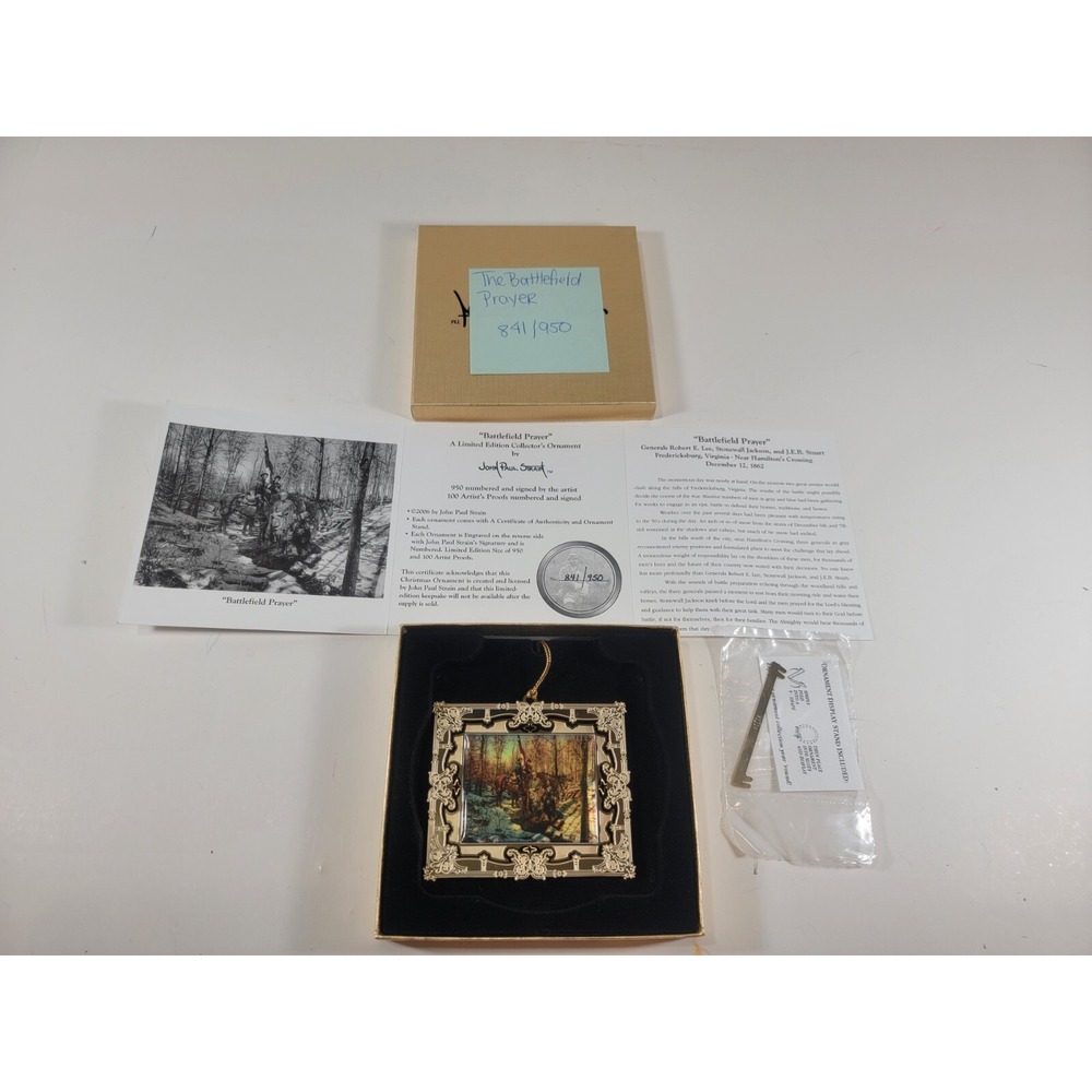 John Paul Strain‎ Christmas Ornament Battlefield Prayer Signed Box